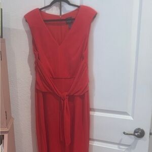 Adrianna Papell Red Dress with V-Neck